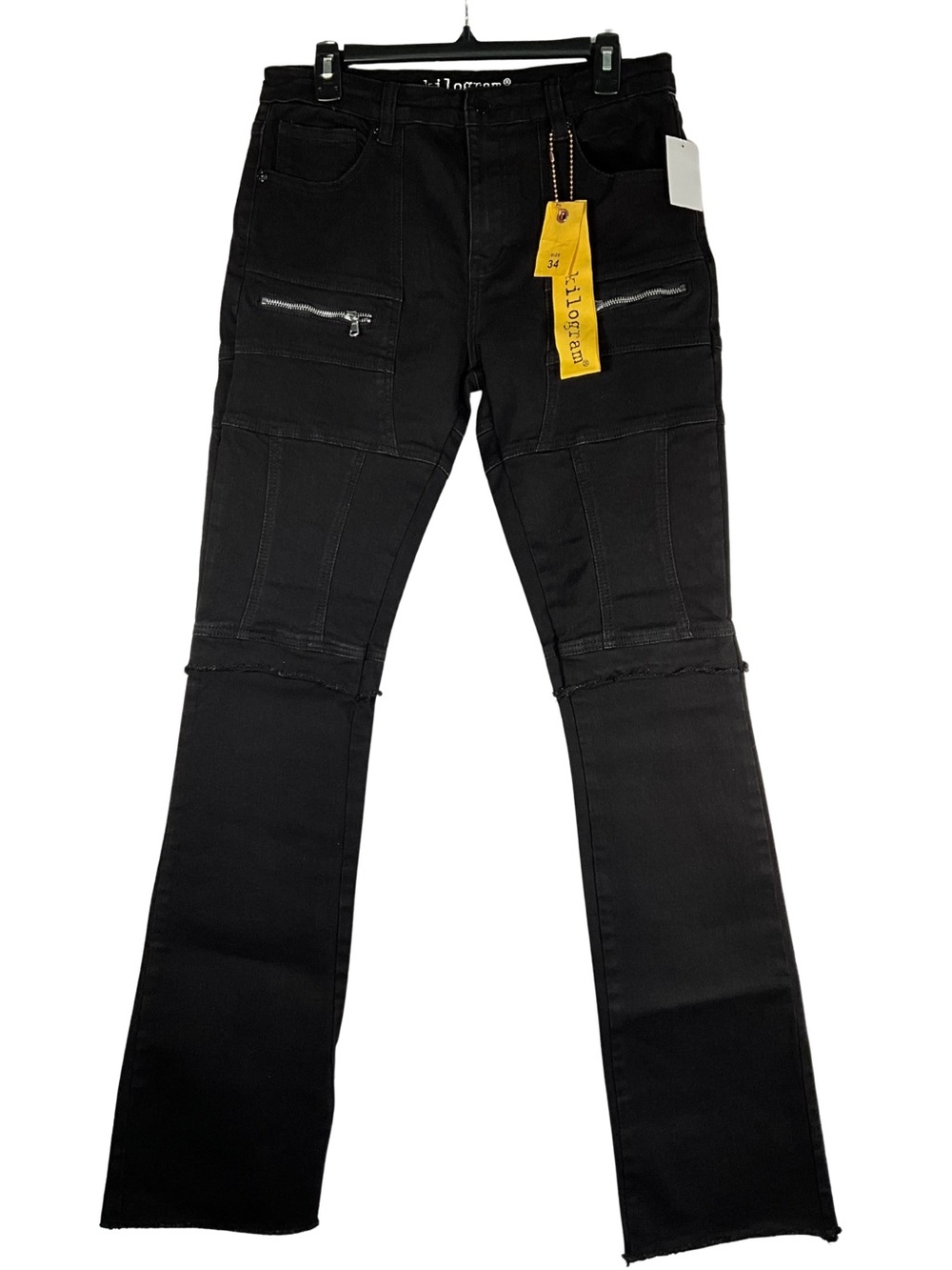 Kilogram Black Jeans Size 34 Black Bootcut Jeans with Zip Pockets